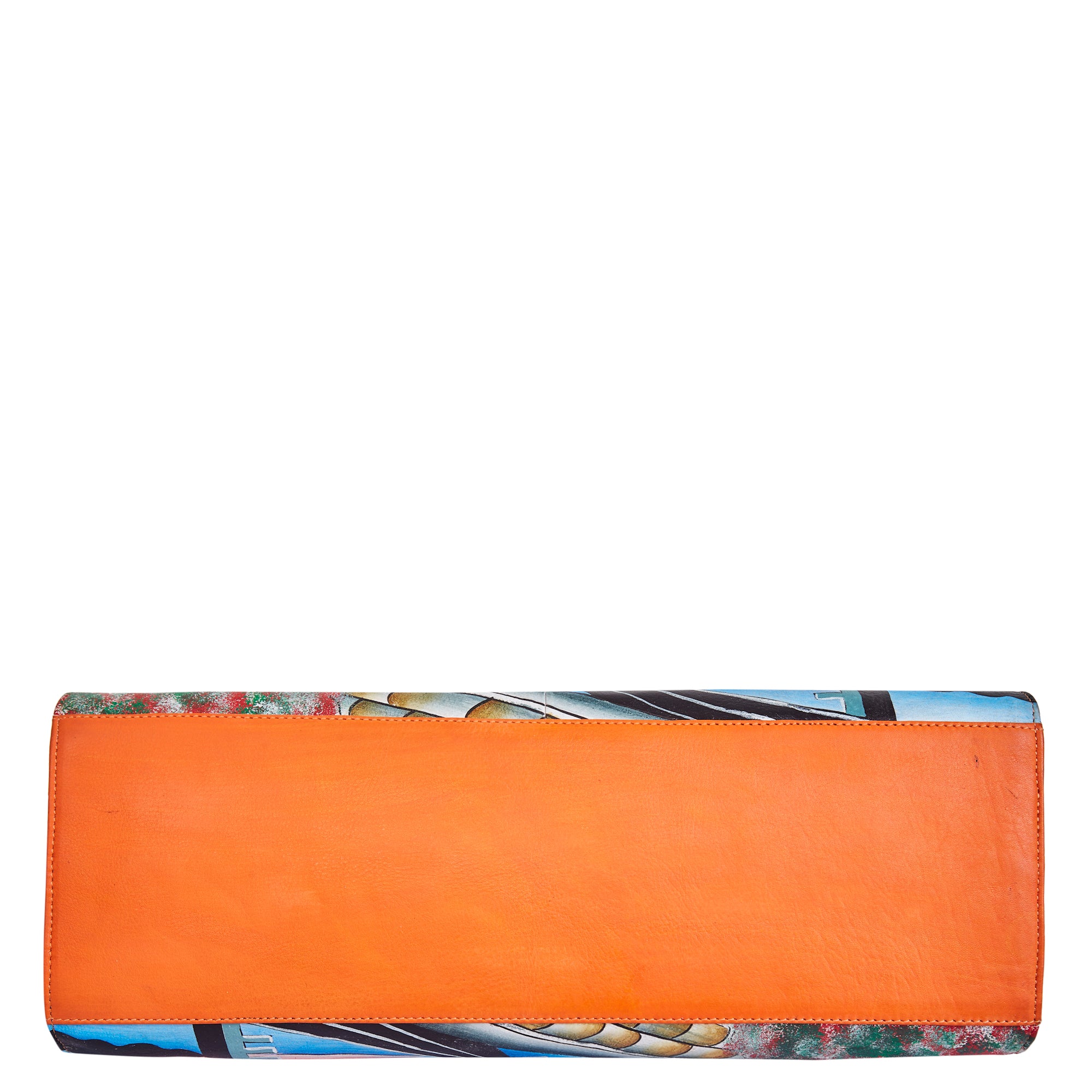 Sishka Hand-Painted Leather Business Bag – Venice Cityscape Artwork, Orange-Tone Laptop Briefcase & Crossbody Satchel for Women