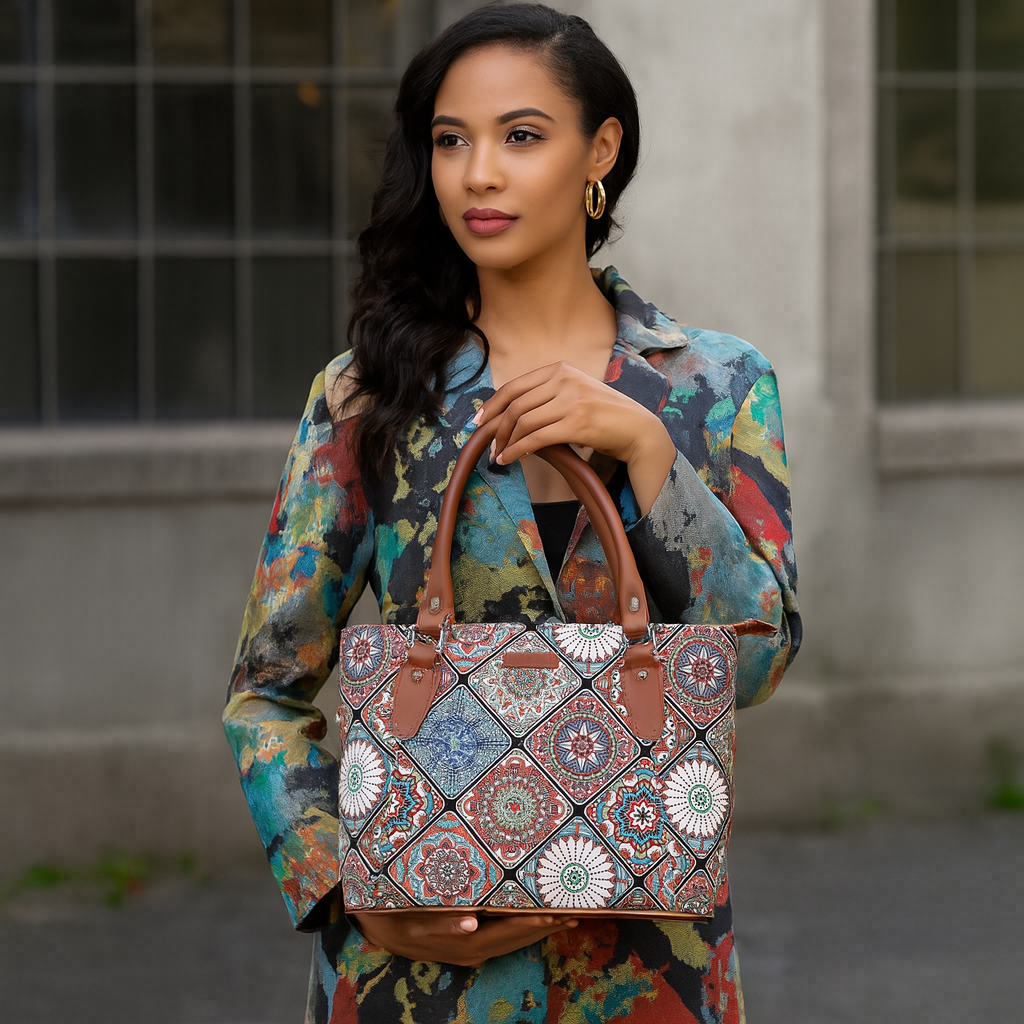 Sishka Multicolour Hand Bag – Canvas Tote & Shoulder Purse for Women’s Daily Use