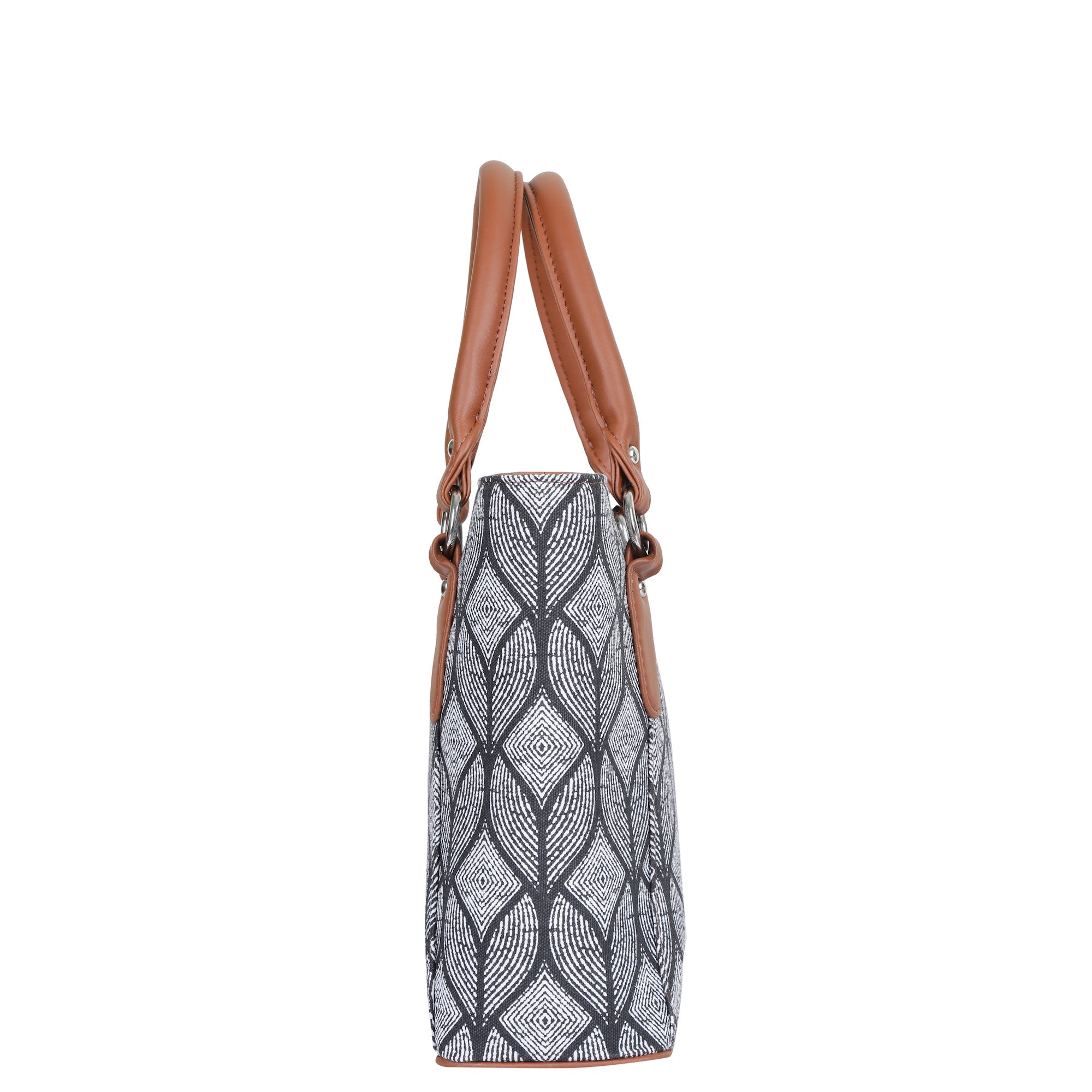 Sishka Monochrome Hand Bag – Elegant Canvas Satchel & Tote for Ladies Office Use