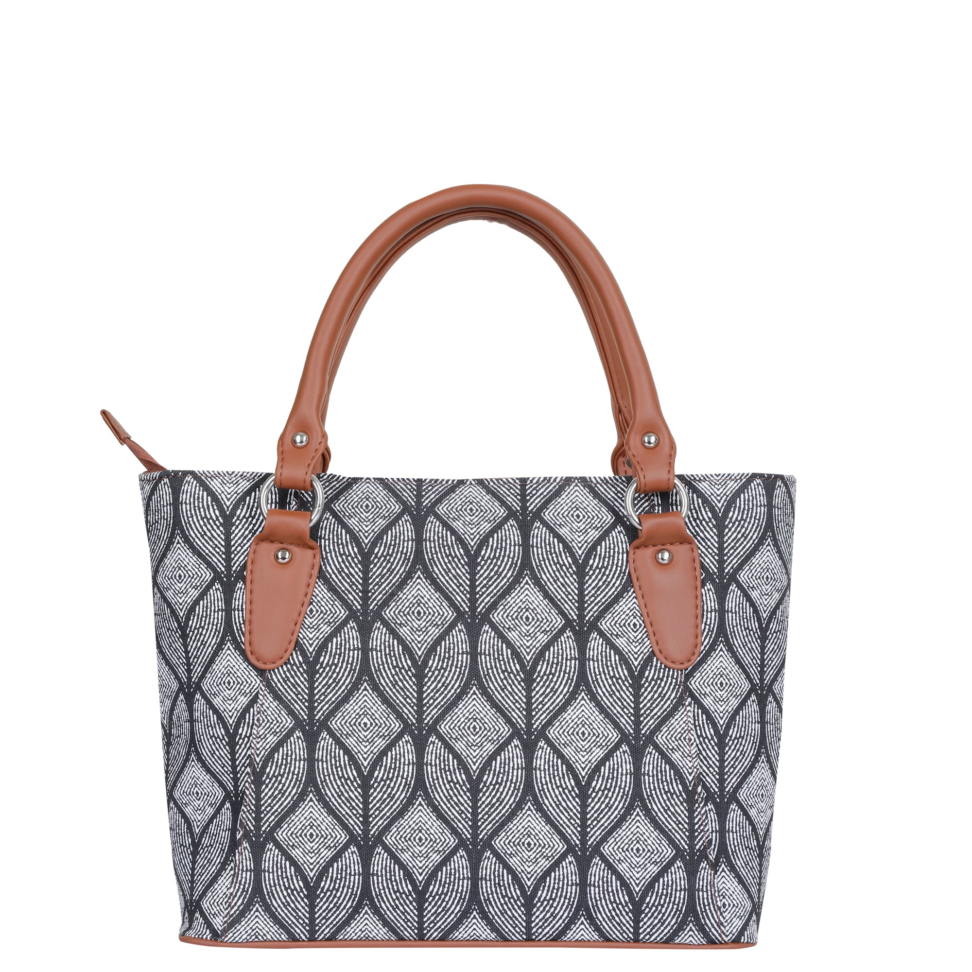 Sishka Monochrome Hand Bag – Elegant Canvas Satchel & Tote for Ladies Office Use