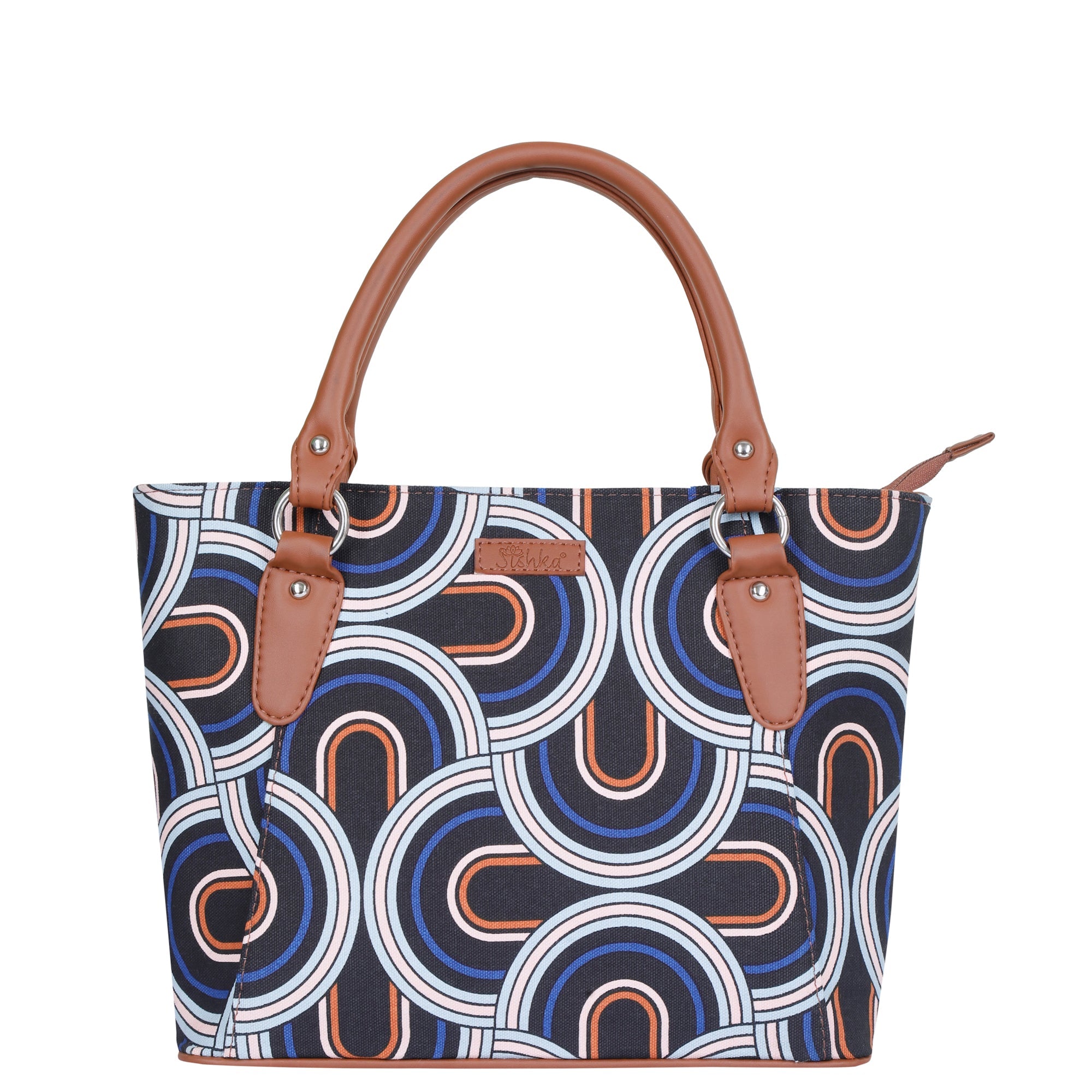 Sishka Abstract Hand Bag – Canvas Satchel & Top Handle Bag for Ladies Daily Use