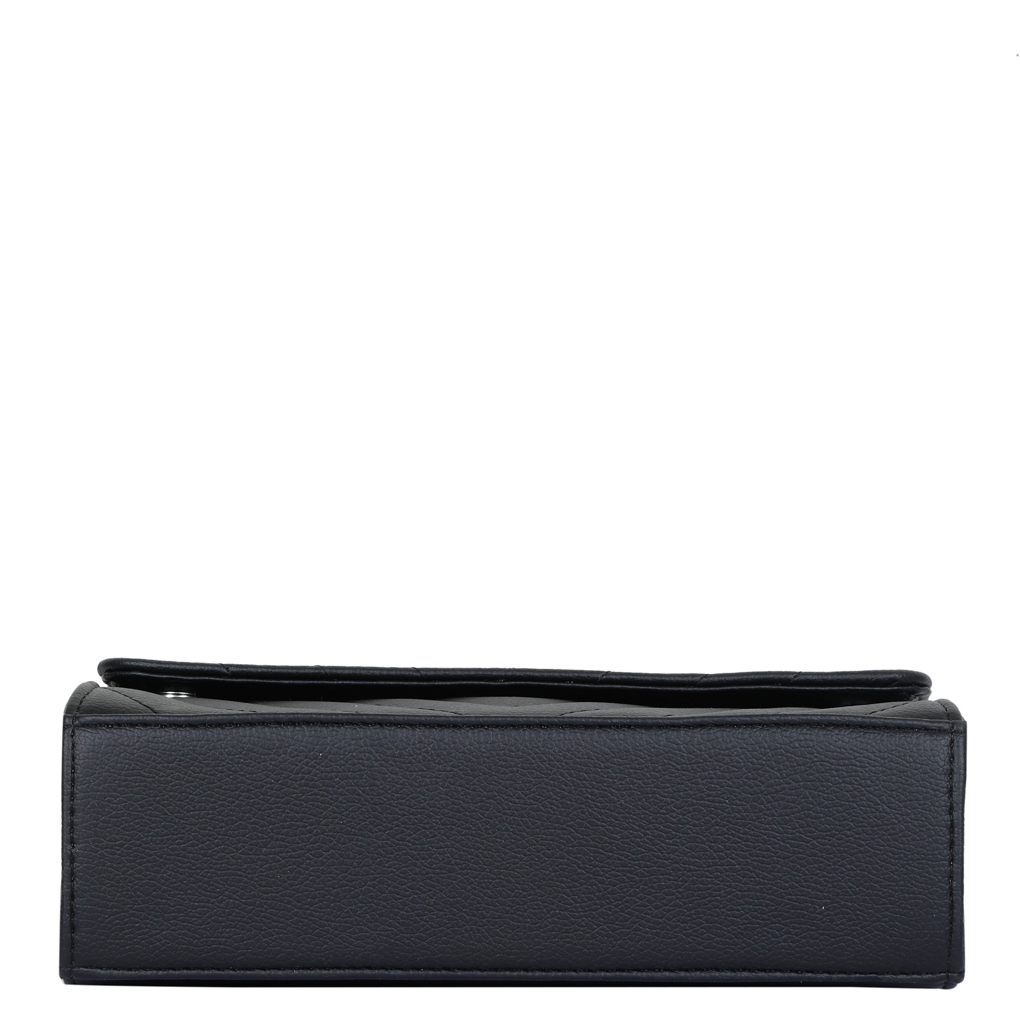 Black Quilted Leather Sling Bag – Women’s Chain Strap Shoulder Purse