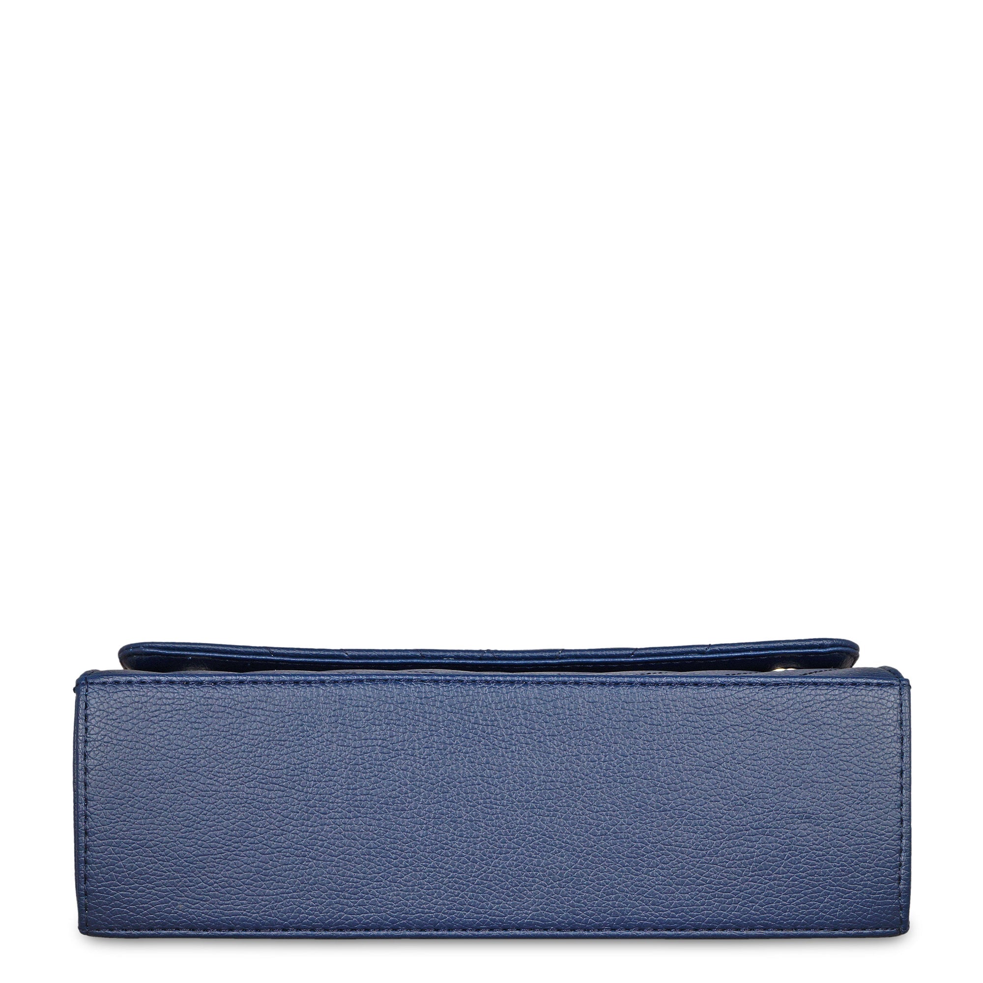 Blue Quilted Faux Leather Sling Bag – Women’s Chain Strap Shoulder Purse