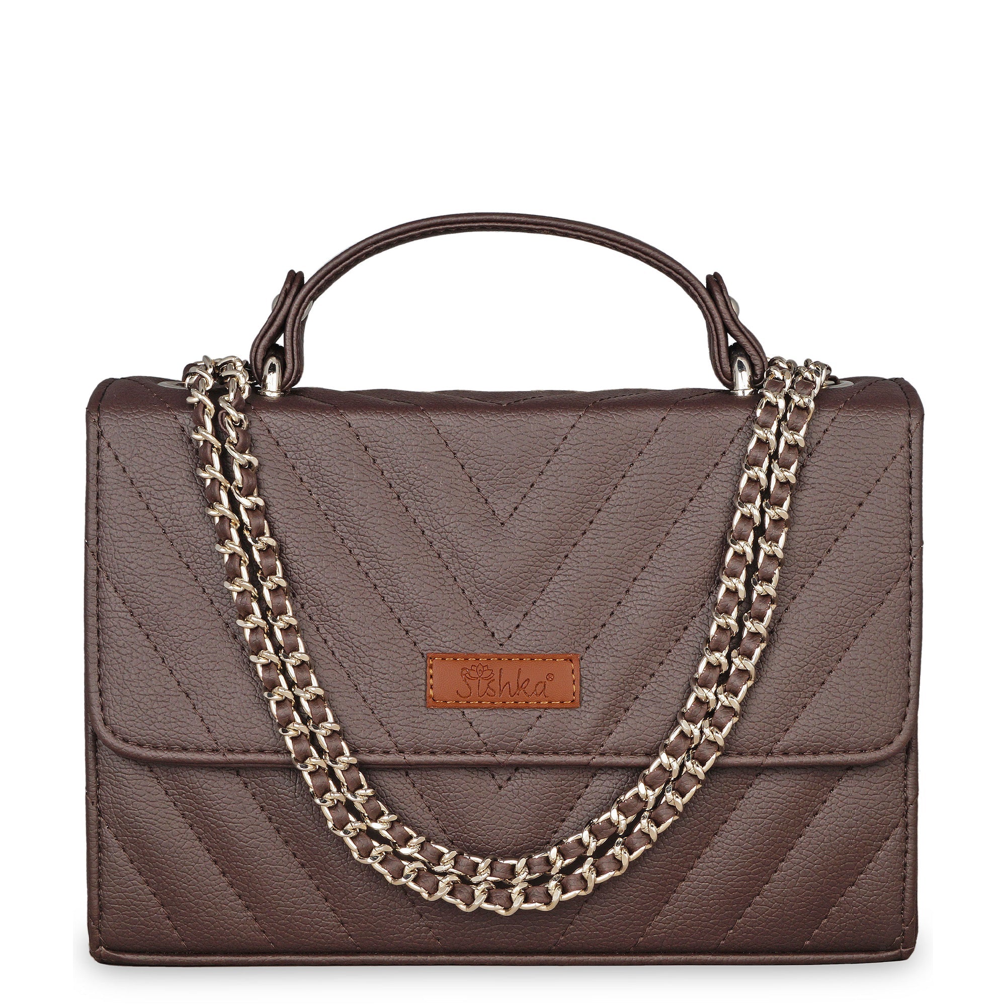 Sishka Brown Sling Bag for Women – Compact Crossbody Shoulder Purse in Vegan Leather