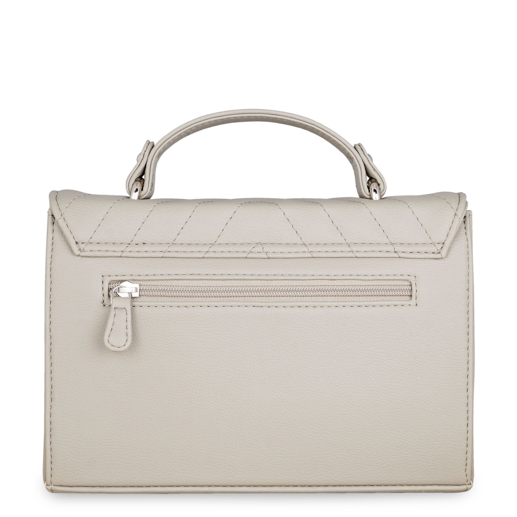 Grey Vegan Leather Crossbody Sling Bag – Women’s Shoulder Handbag with Zipper Pocket