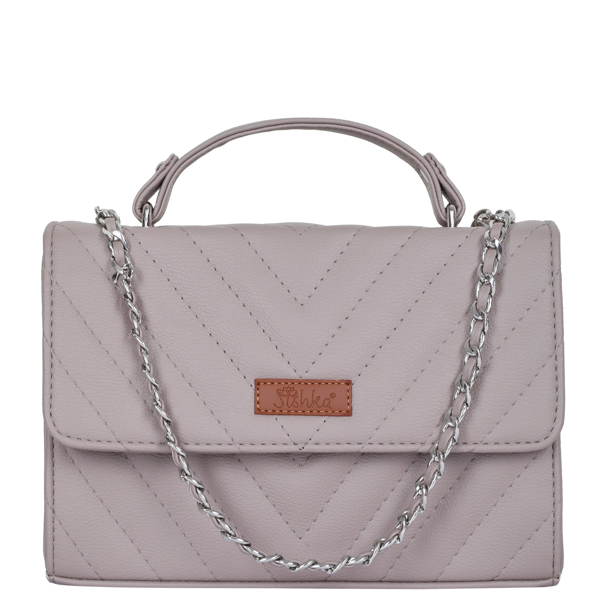 Sishka Mauve Sling Crossbody Bag – Women’s Vegan Leather Shoulder Purse with Zipper Pocket