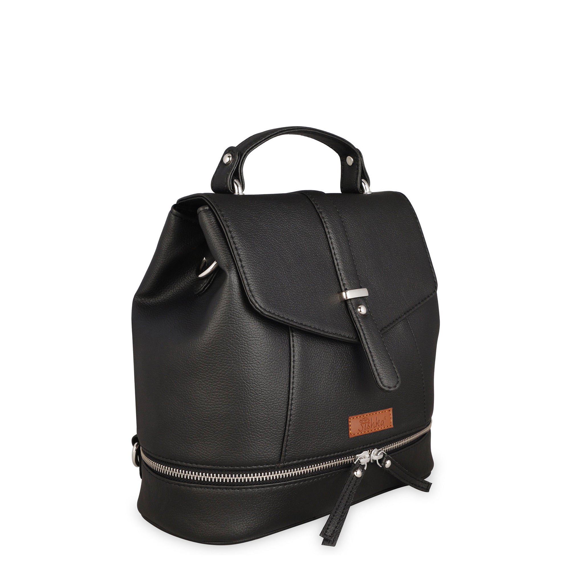 Black Leather Backpack Purse for Women –  Handbag & Shoulder Bag for Work