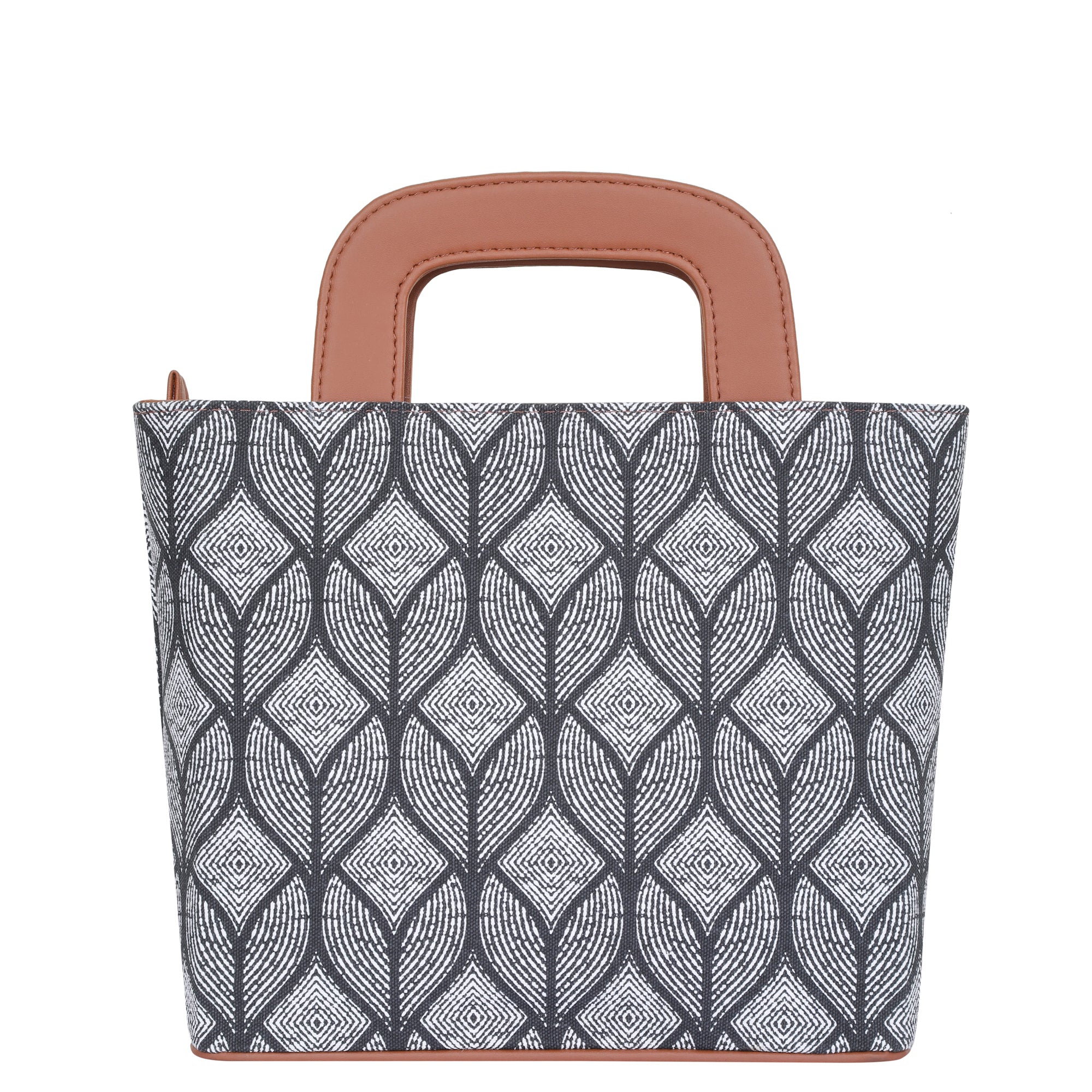 Sishka Monochrome Hand Bag for Ladies – Canvas Top Handle Satchel- Work & Travel