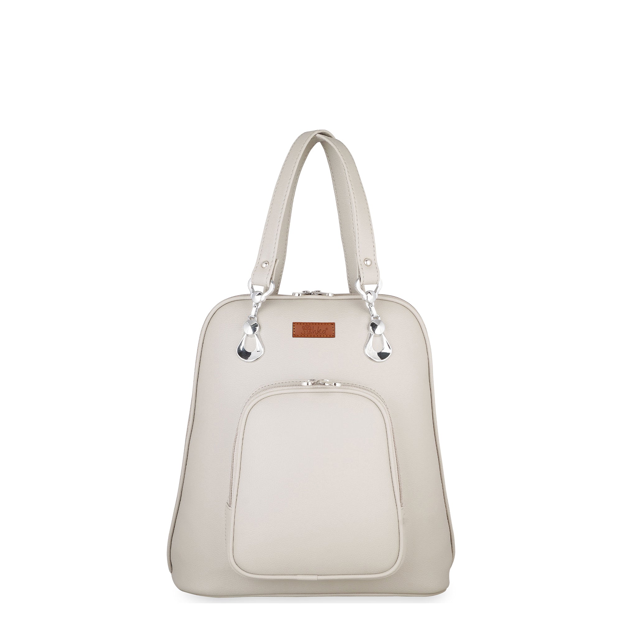 Grey Women’s Fashion Backpack – Versatile Faux Leather Bag with Adjustable Strap