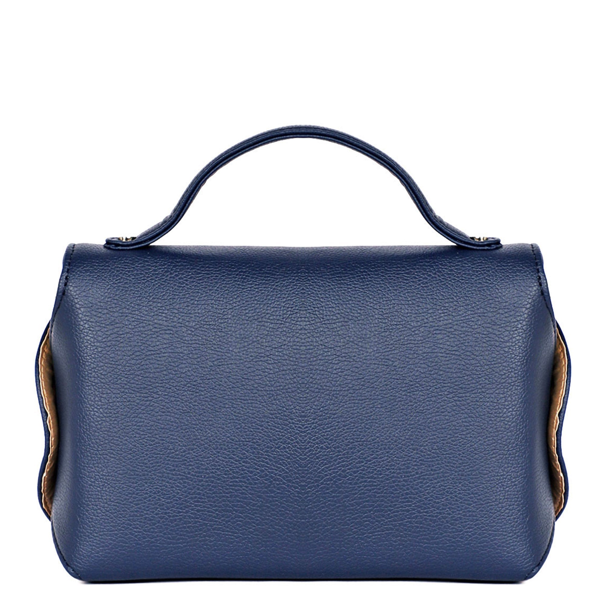 Blue Vegan Leather Crossbody Sling Bag – Women’s Chain Strap Shoulder Handbag