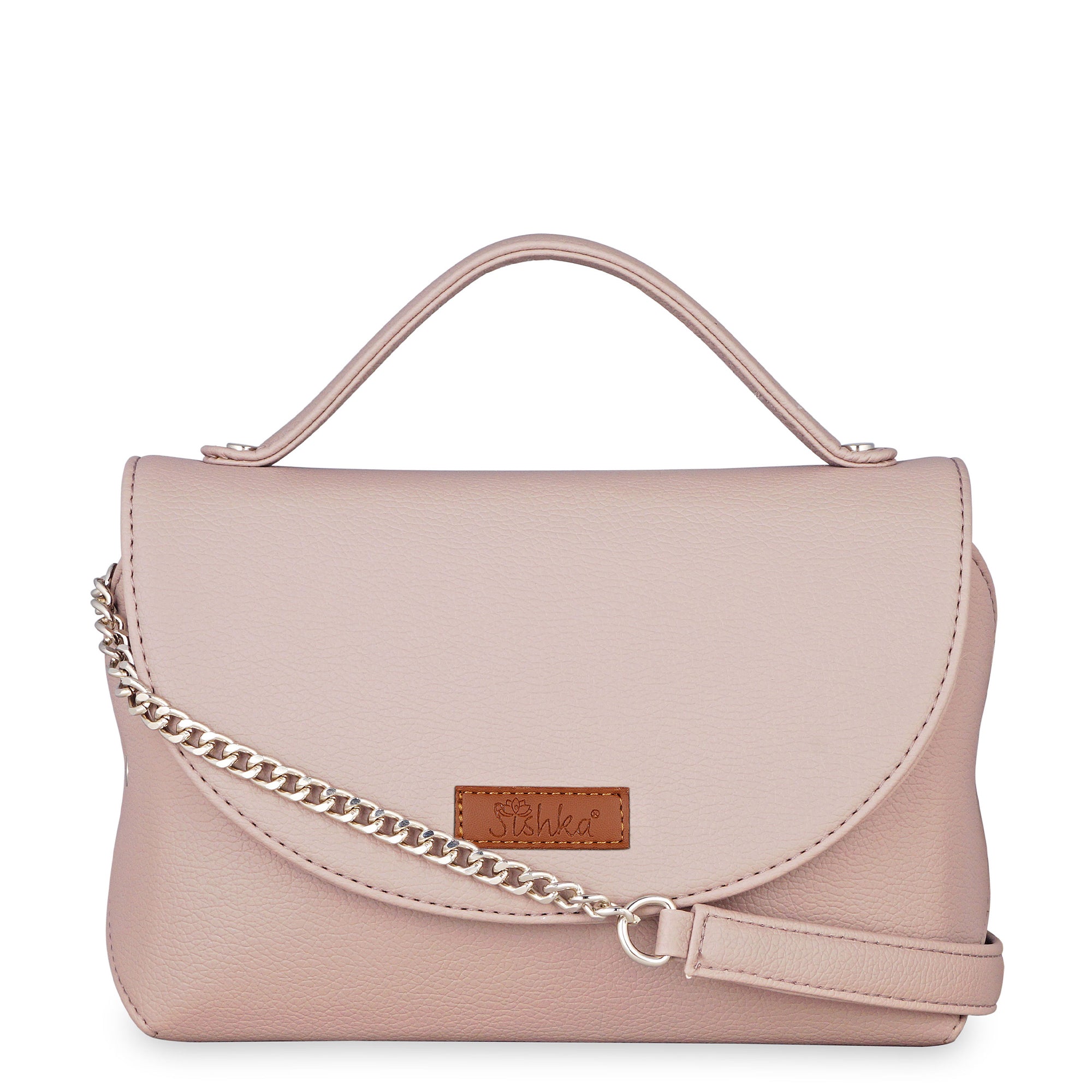 Sishka Mauve Sling & Crossbody Bag – Women’s Vegan Leather Handbag with Strap and Top Handle