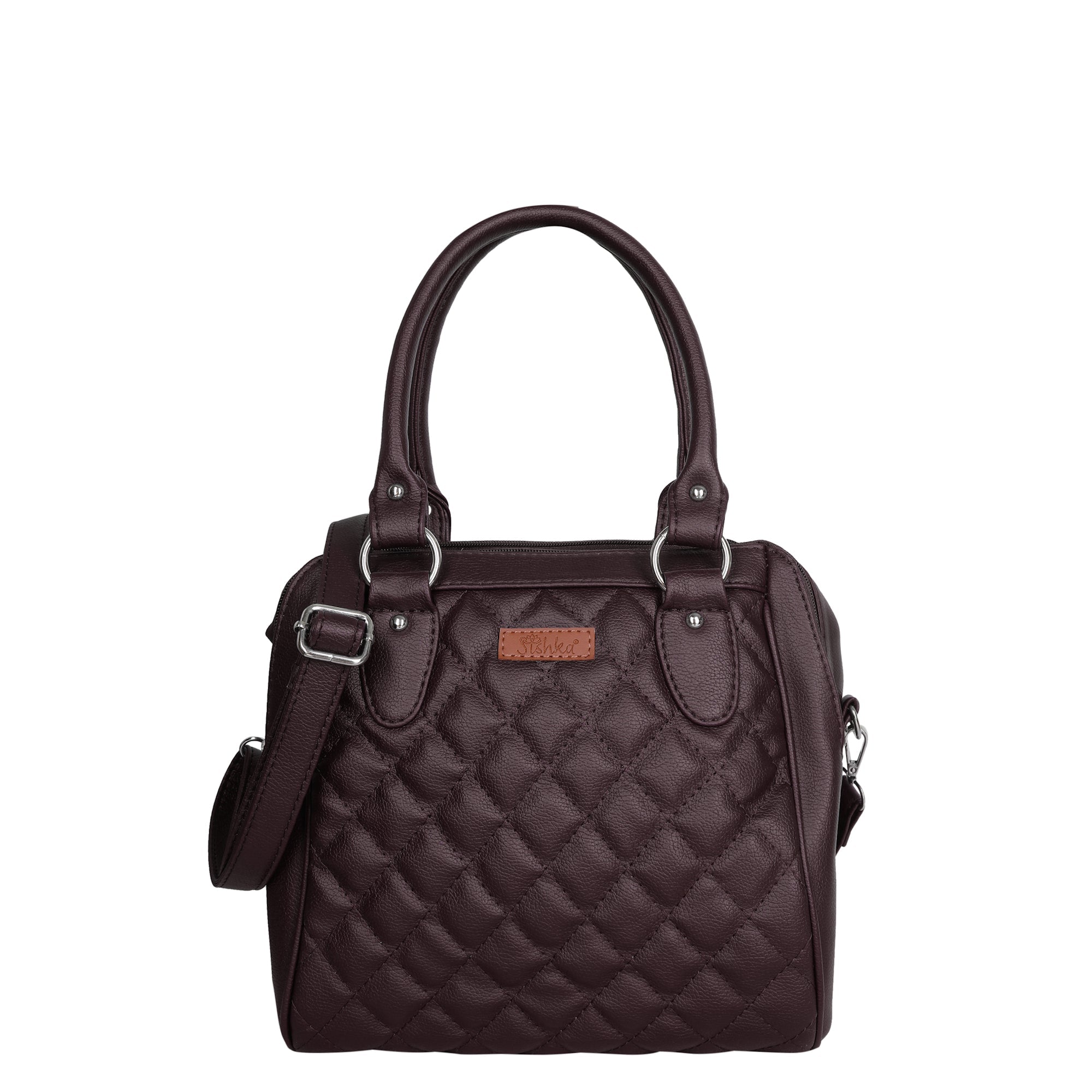 Sishka Brown Hand Bag for Women – Vegan Leather Satchel with Top Handle,Crossbody Bag with Adjustable Strap