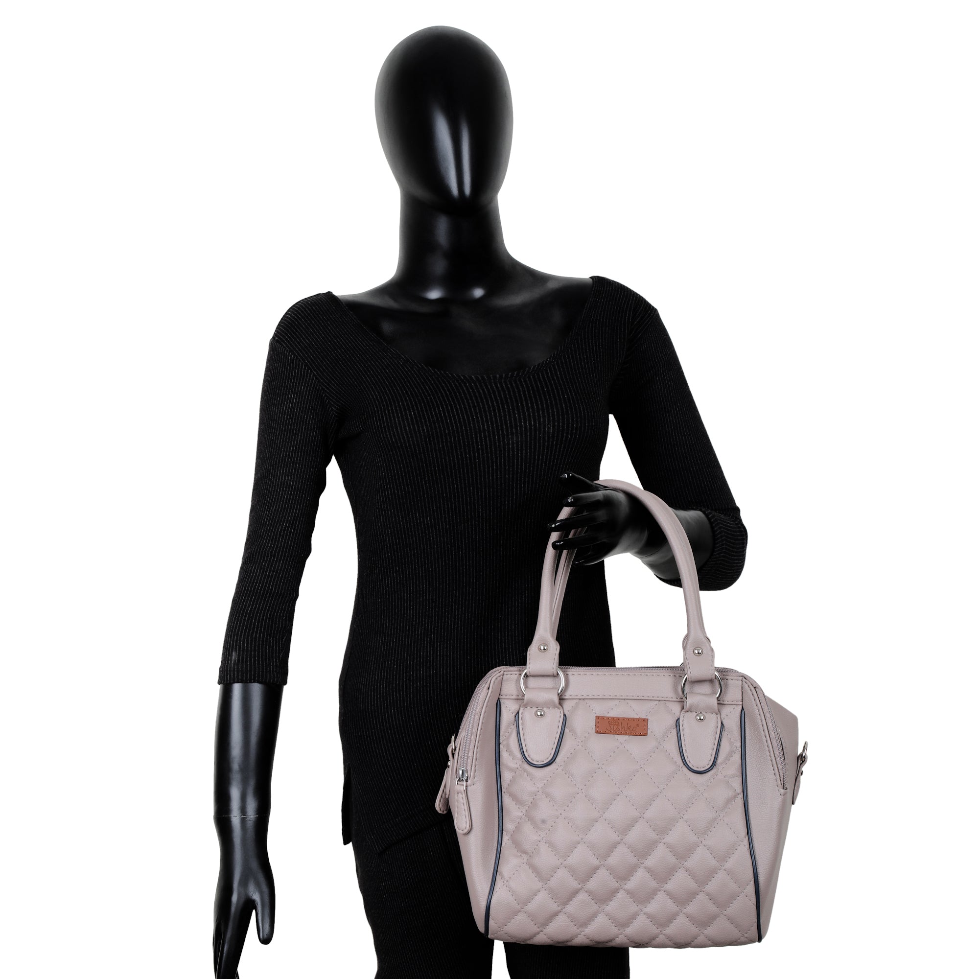 Mauve Vegan Leather Handbag – Women’s Top Handle Satchel with Shoulder Strap