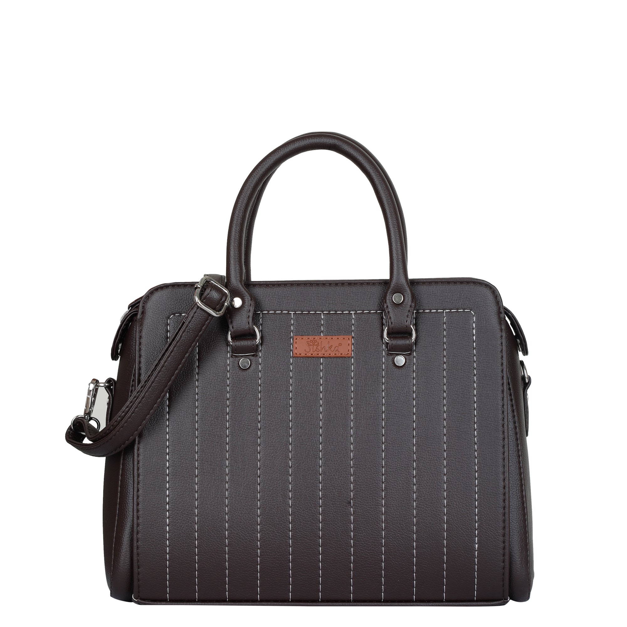 Sishka Brown Women’s Handbag – Leather Crossbody with Top Handle