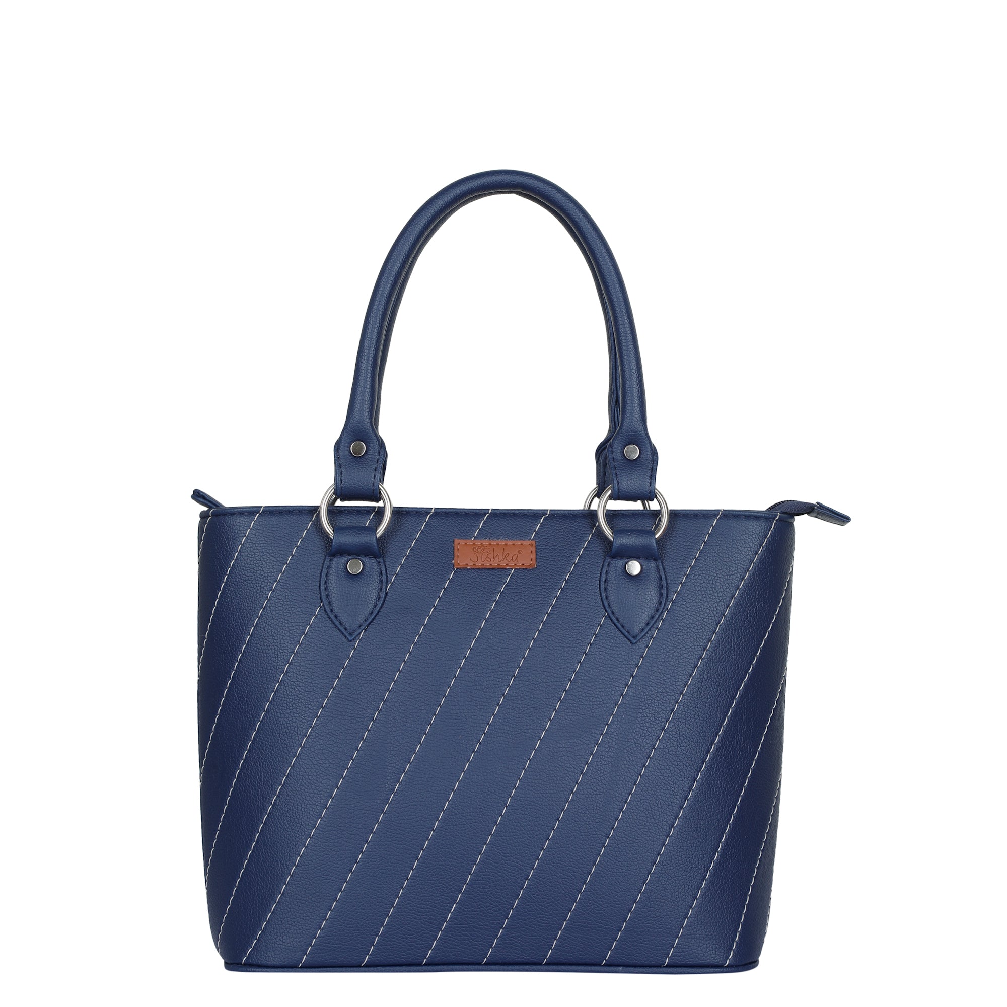 Sishka Blue Hand Bag for Ladies– Vegan Leather Satchel Bag with Top Handle – Versatile Tote Purse