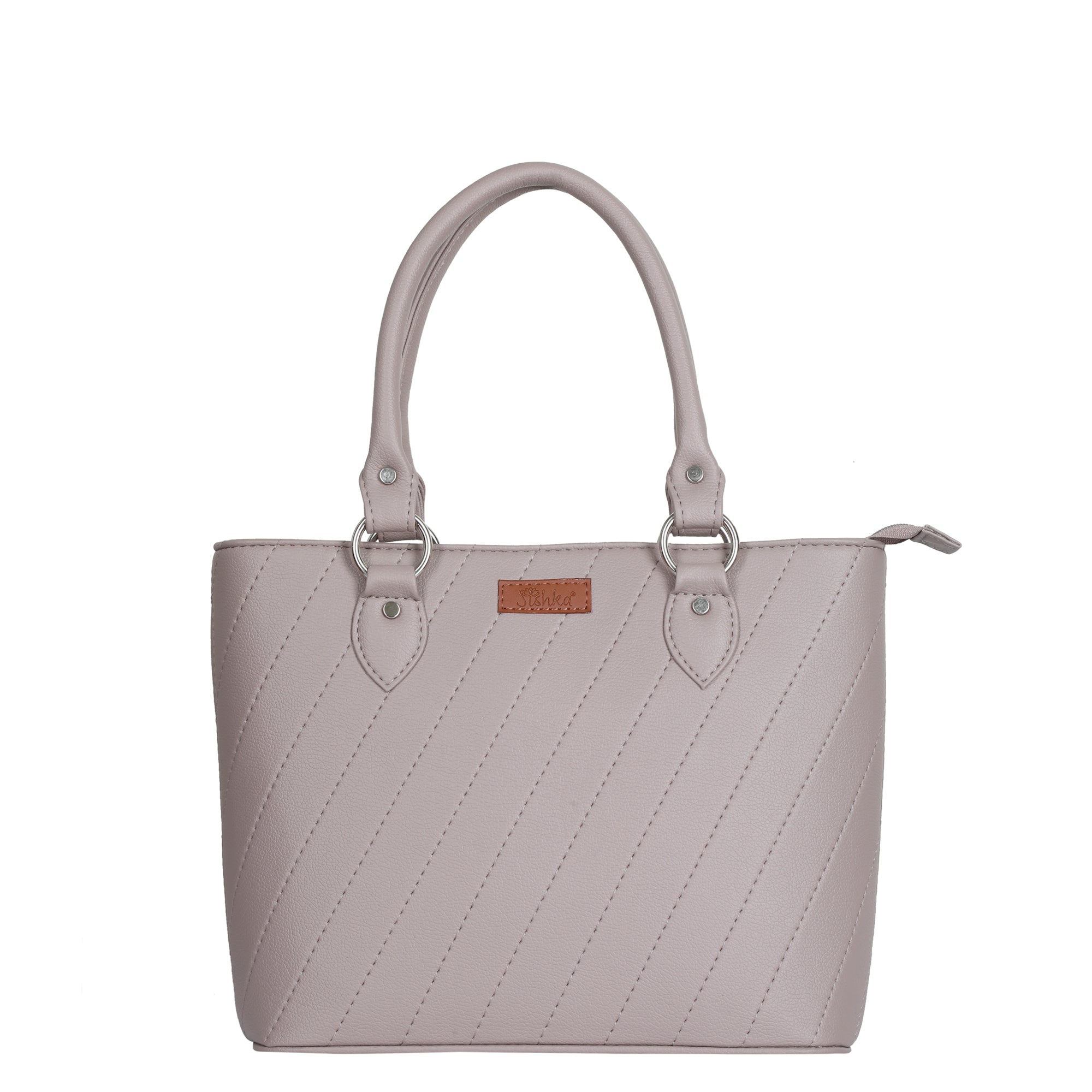 Sishka Mauve Hand Bag for Women – Elegant Vegan Leather Satchel Tote Bag – Compact Shoulder Carry