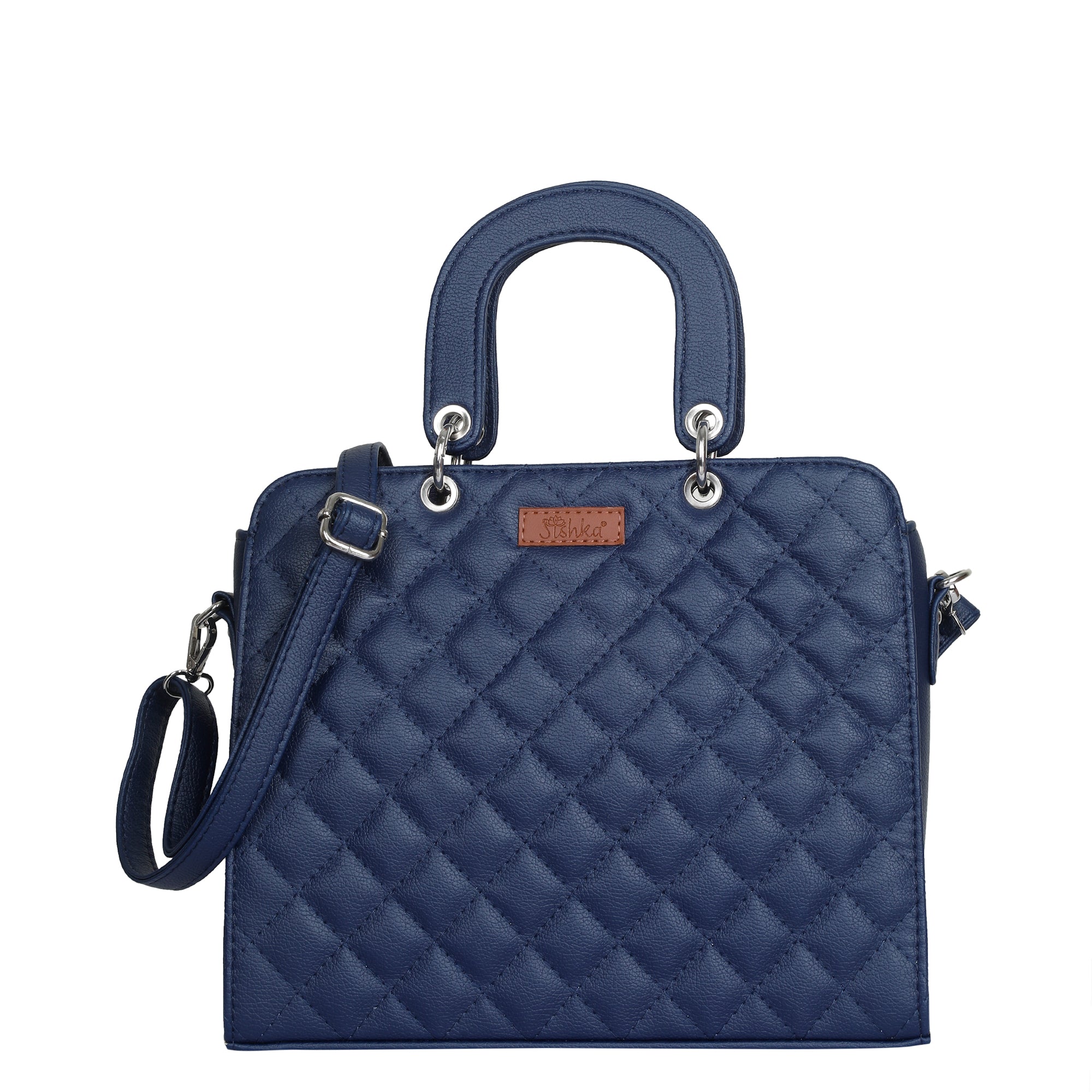 Sishka Blue Vegan Leather Handbag – Women’s Top-Handle Tote & Satchel Purse