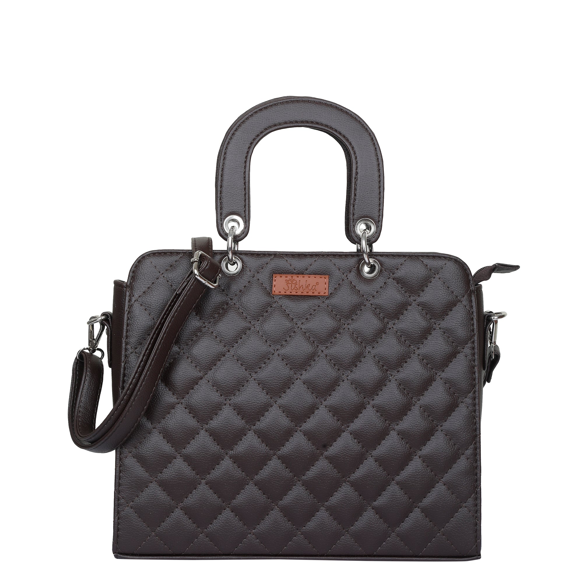 Sishka Brown Women’s  Handbag– Top-Handle Vegan Leather Tote Satchel Bag