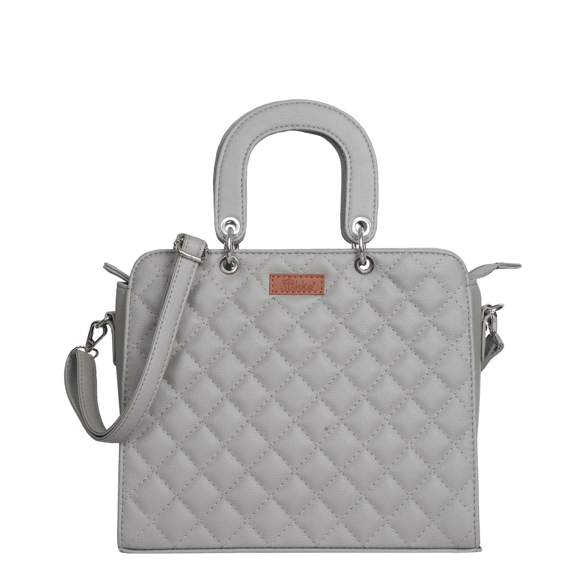 Sishka Grey Vegan Leather Hand bags for Women – Top-Handle Satchel Purse Tote Bag