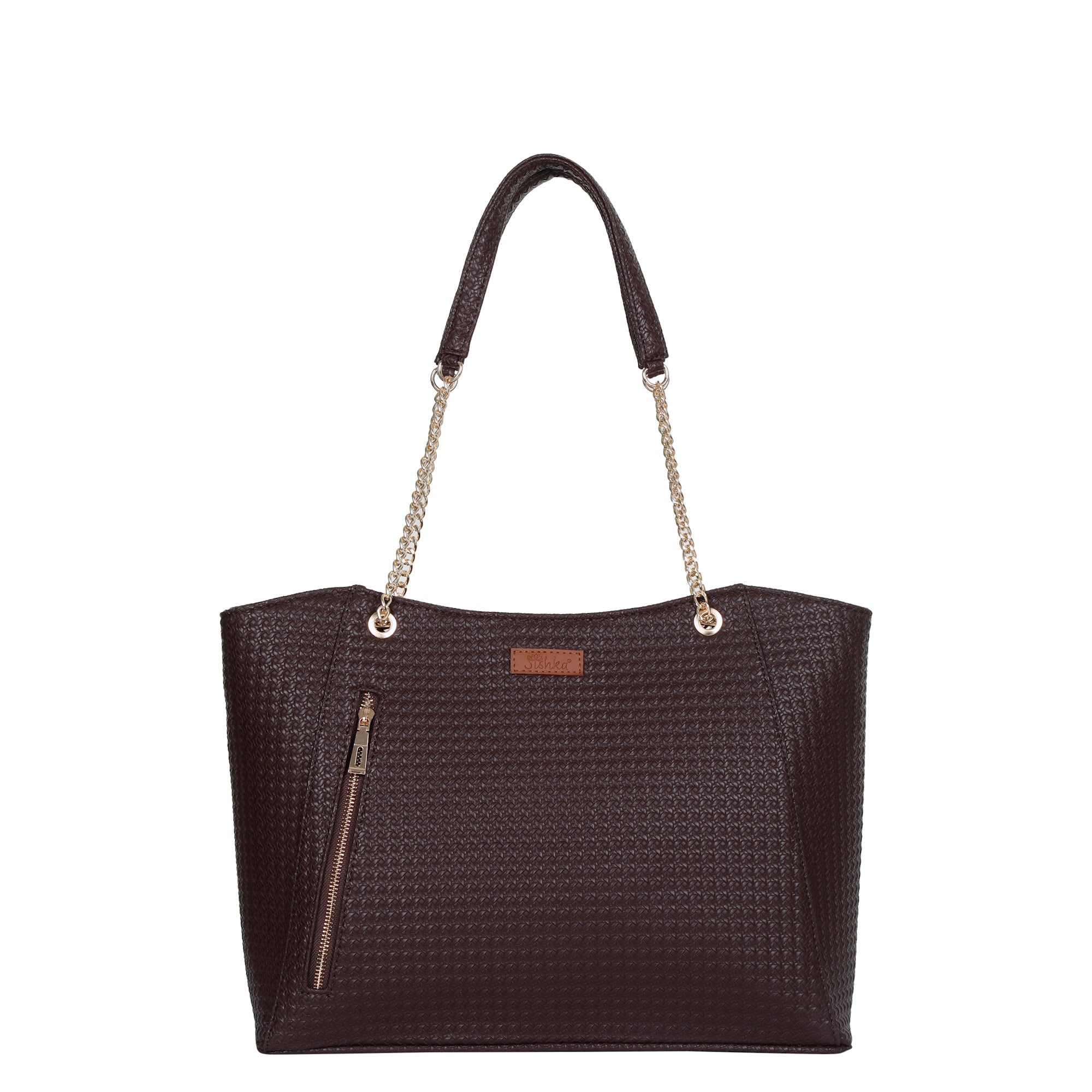 Sishka Brown Satchel Bag – Stylish Vegan Leather Tote Purse for Women with Top Handles