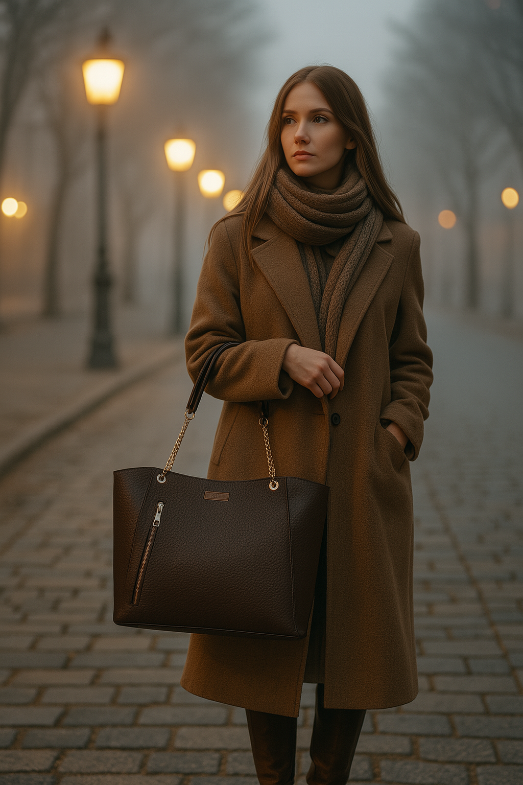 Sishka Brown Satchel Bag – Stylish Vegan Leather Tote Purse for Women with Top Handles