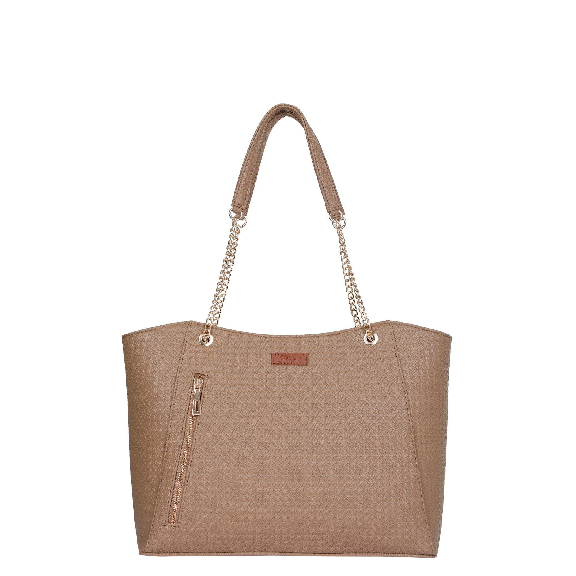 Sishka Taupe Satchel Handbag – Women’s Vegan Leather Top Handle Tote & Shoulder Bag