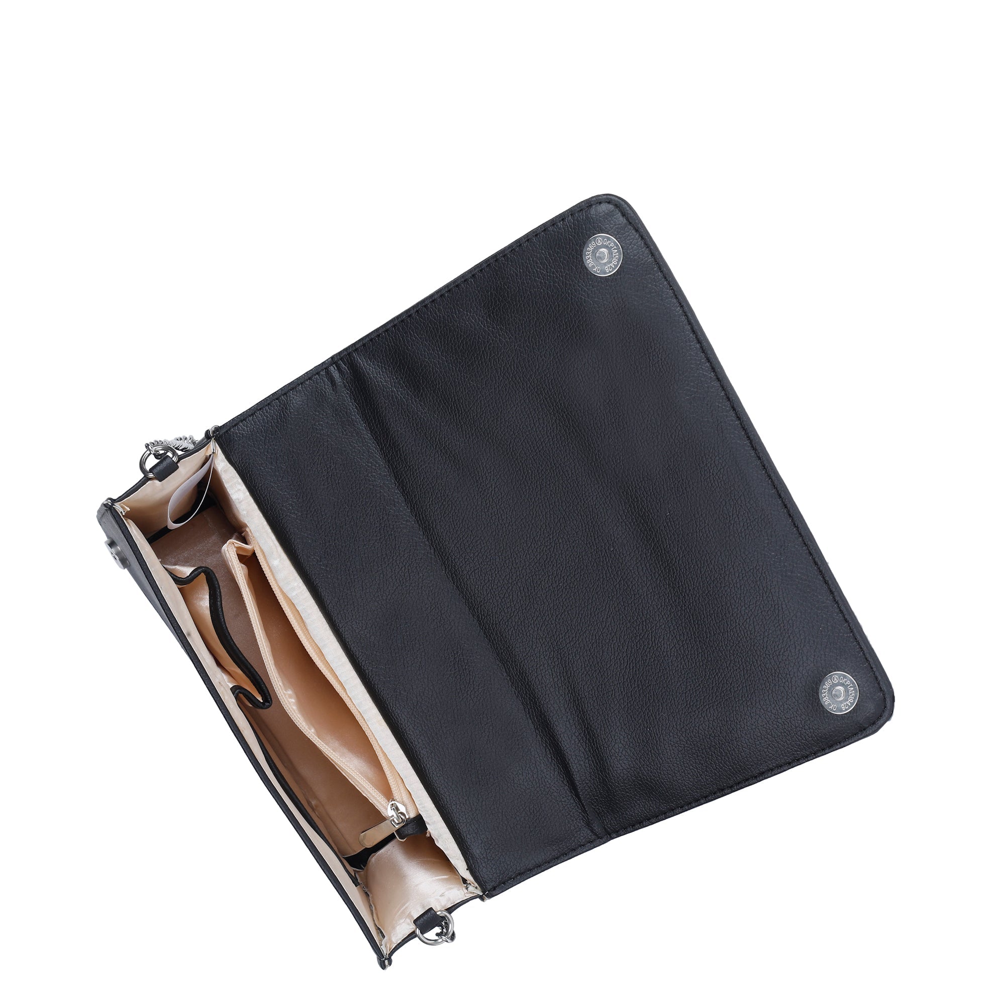 Black Faux Leather Crossbody Sling Bag – Women’s Chain Strap Shoulder Handbag