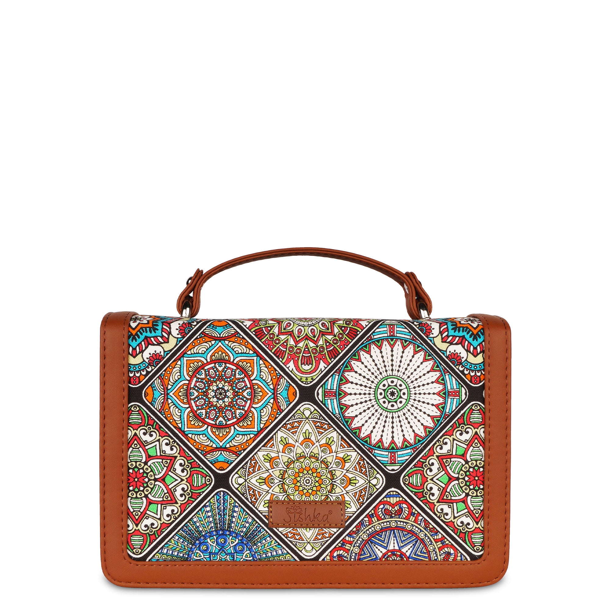 Sishka Multicolour Canvas  Crossbody Sling Bag with Chain Strap & Top Handle