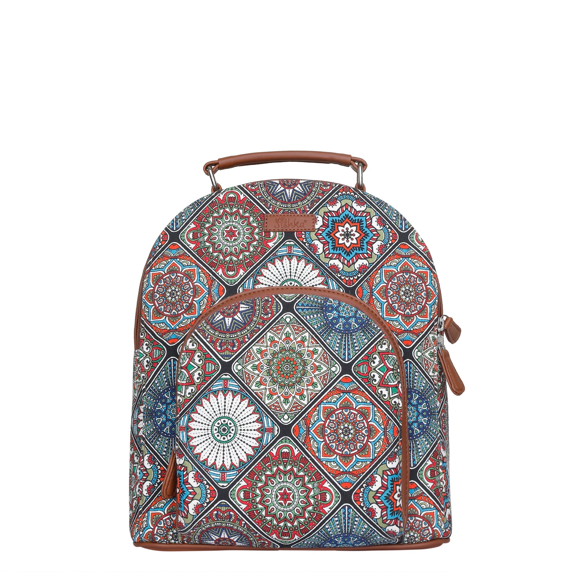 Multicolor Handcrafted Printed Backpack for Women – Shoulder Bag for Travel & Work
