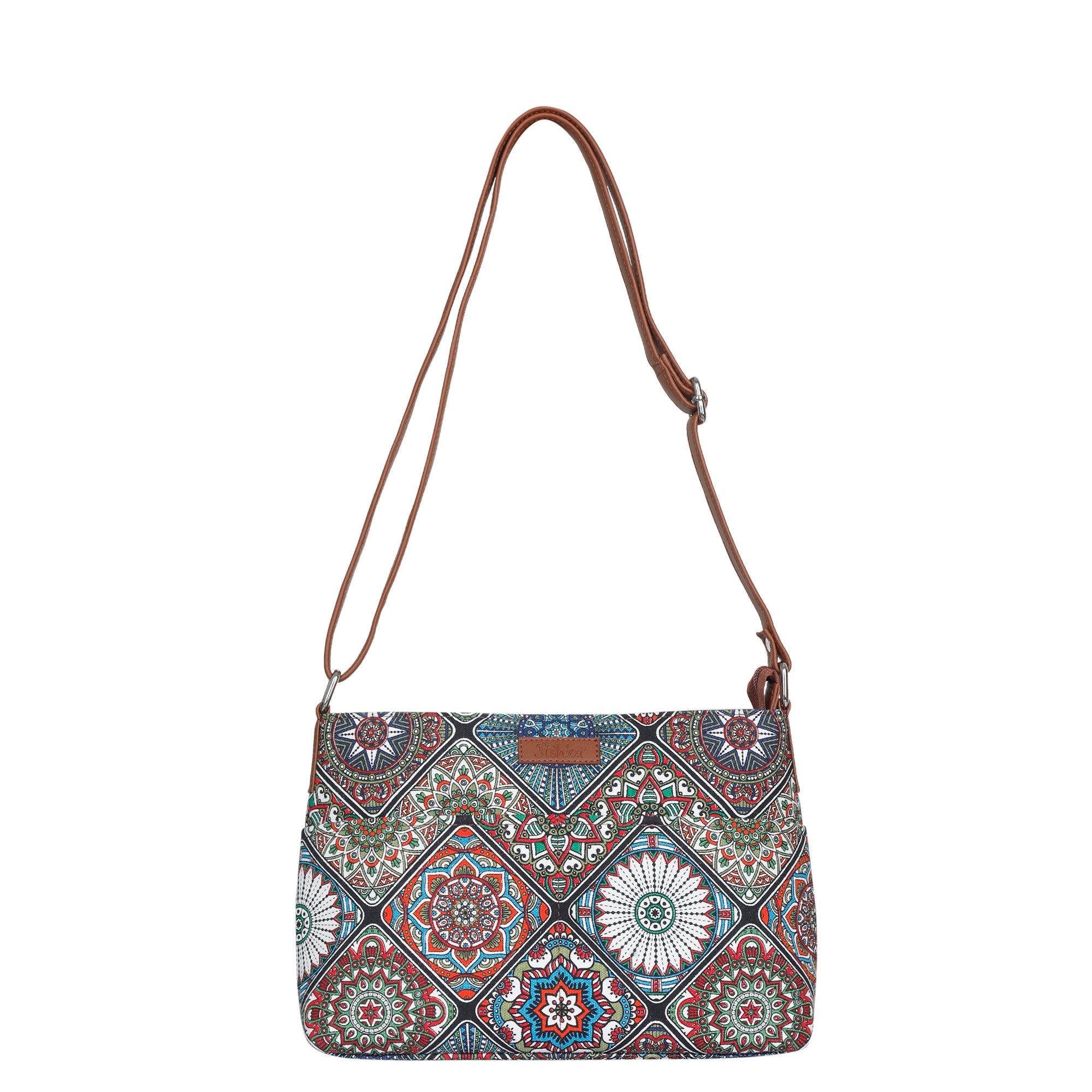 Sishka Multicolour Crossbody Sling Bag – Canvas Purse with Strap for Daily Use
