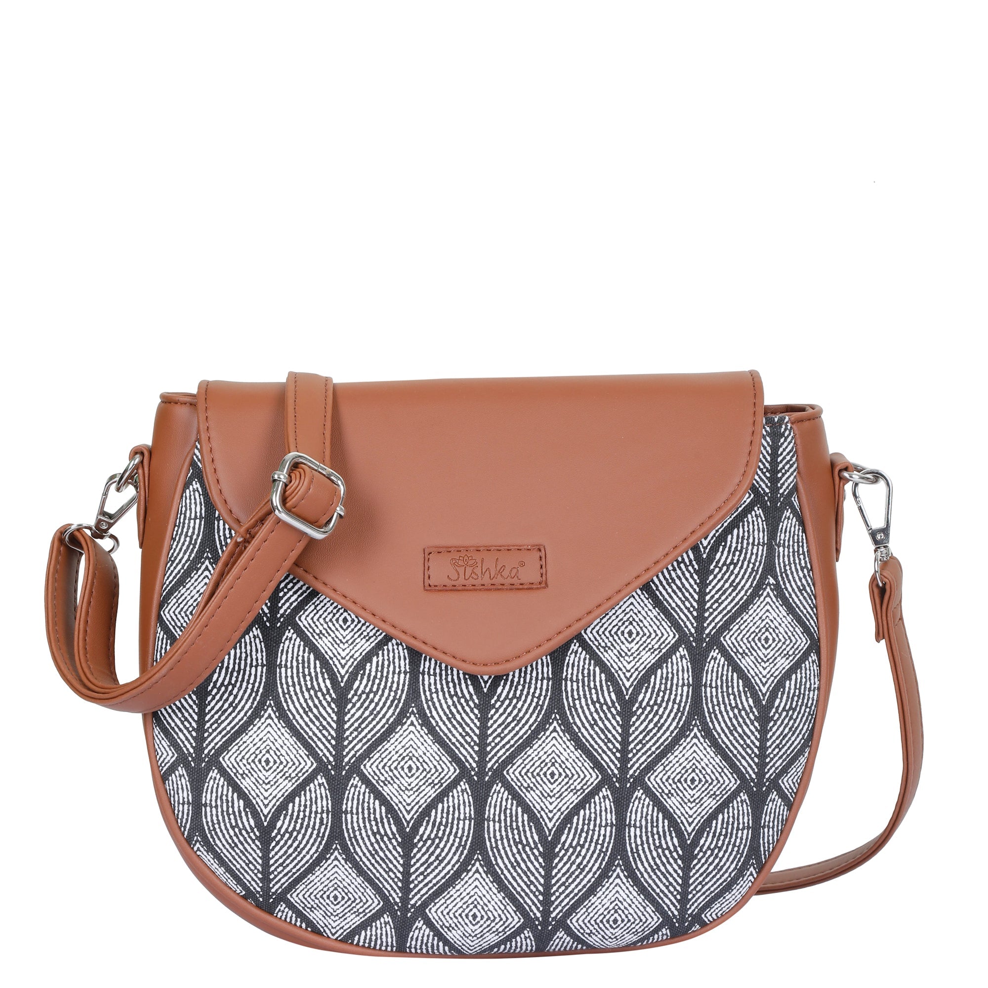 Sishka Monochrome Ladies Crossbody Sling Bag – Canvas Shoulder Purse for Ladies