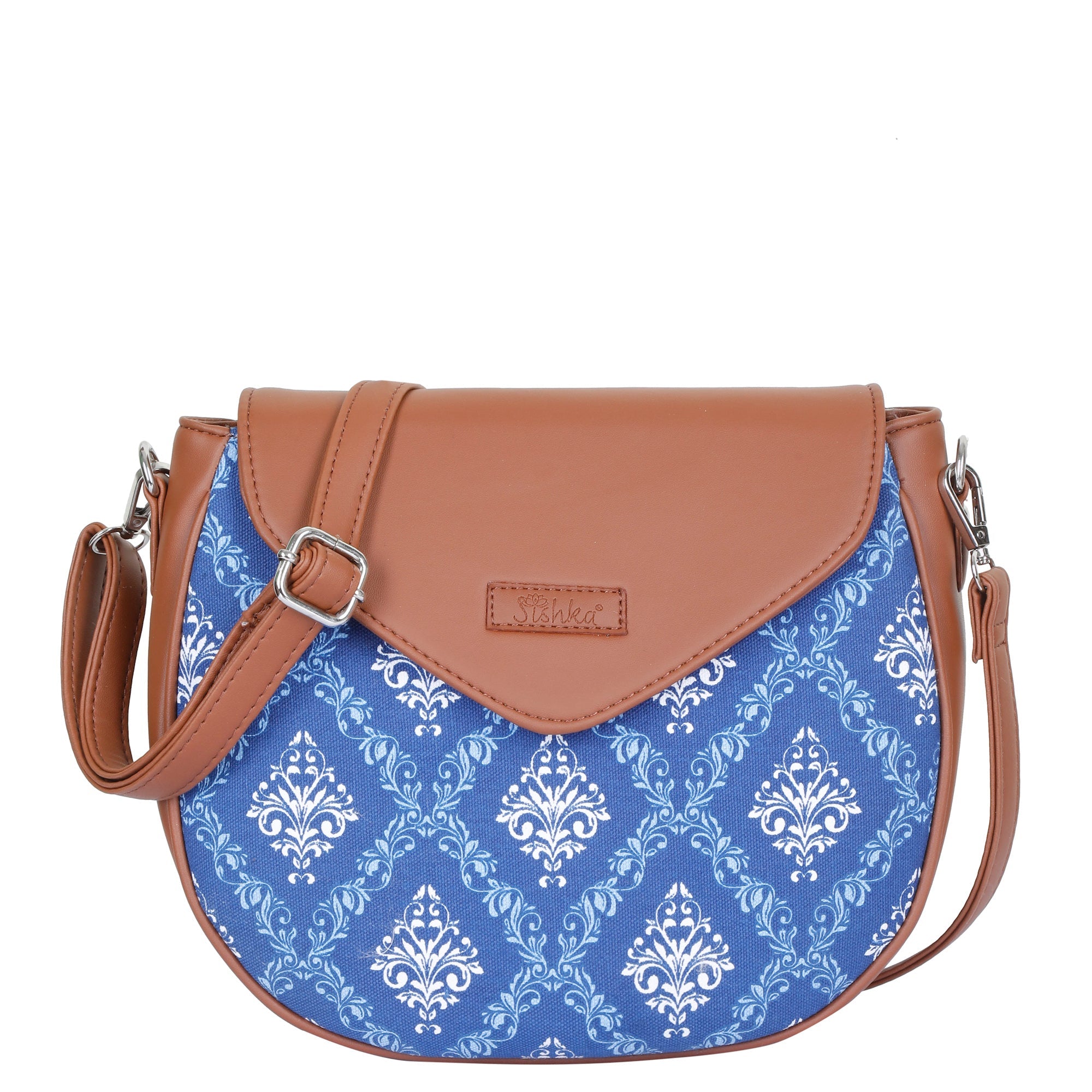 Sishka Blue Crossbody Sling Bag – Canvas Purse with Adjustable Strap for Women