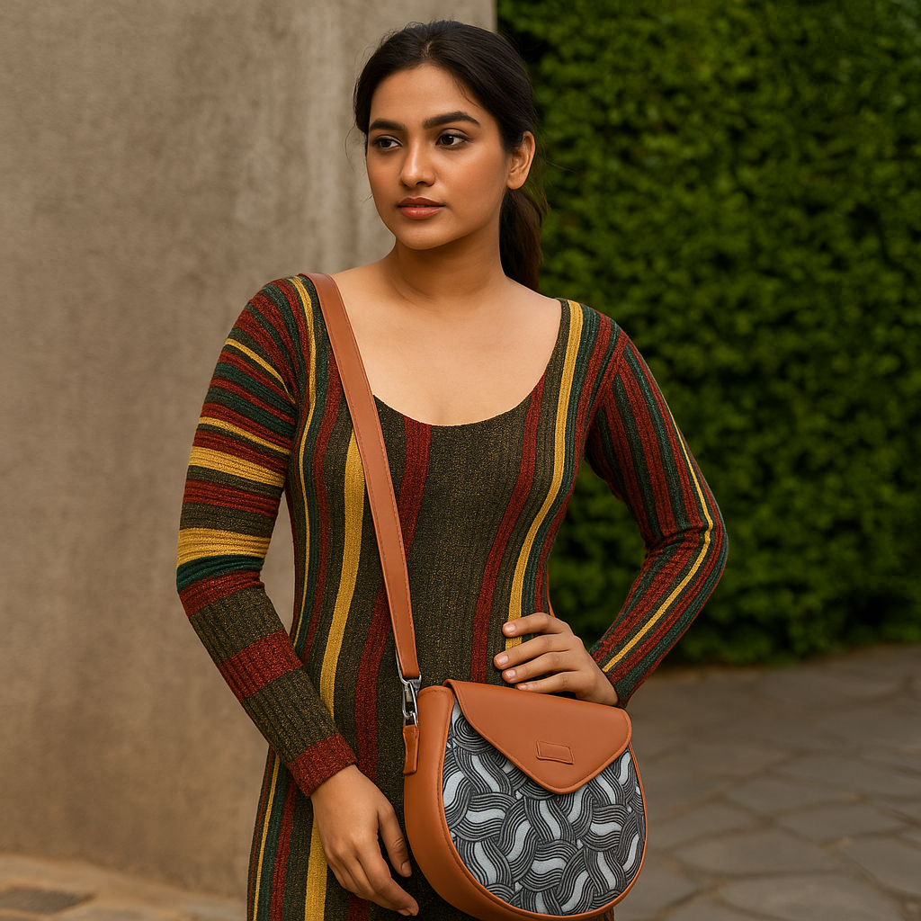 Sishka Olive Green Crossbody Sling Bag – Canvas Purse with Strap for Daily Use
