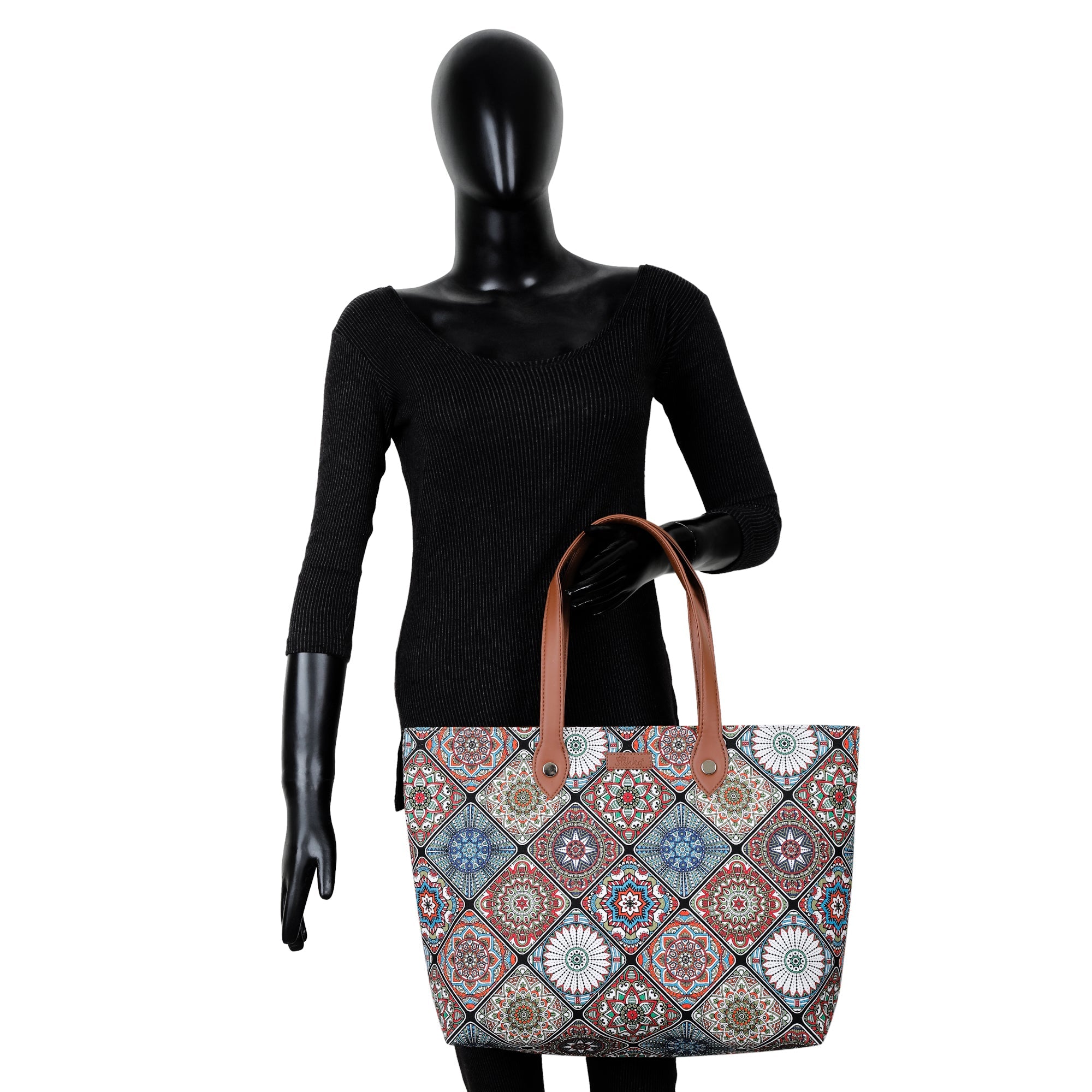 Women’s Handcrafted Printed Tote Bags – Multicolor, Monochrome, Blue, Abstract & Olive Variants