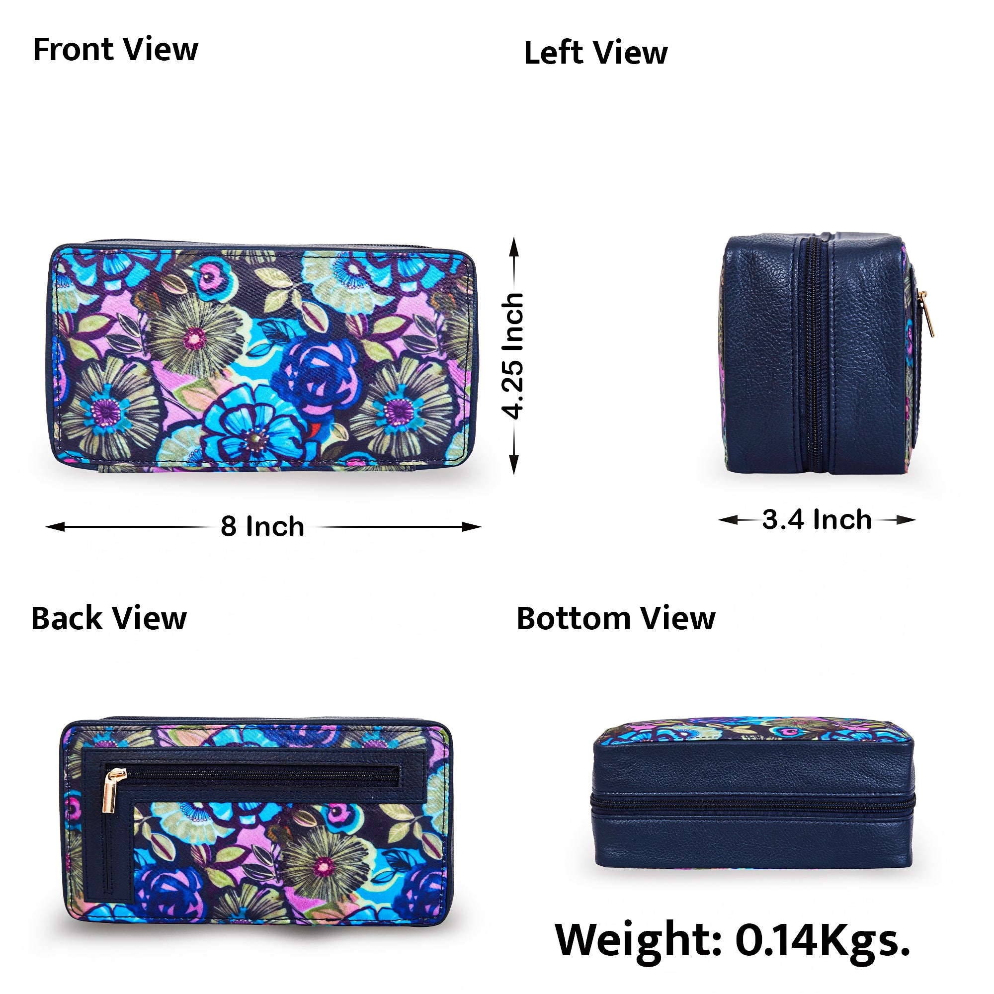 Floral jewellery Travel Case with Graceful Leather Touch for Women