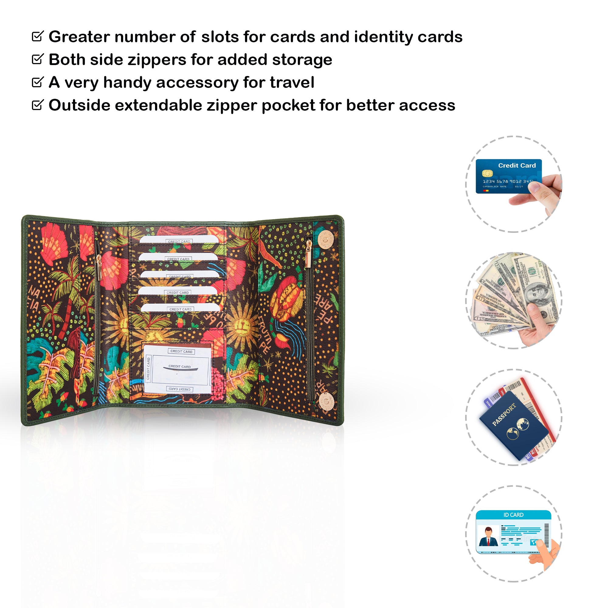 Coastal Style Trifold Wallet and Leather Organizer for Women
