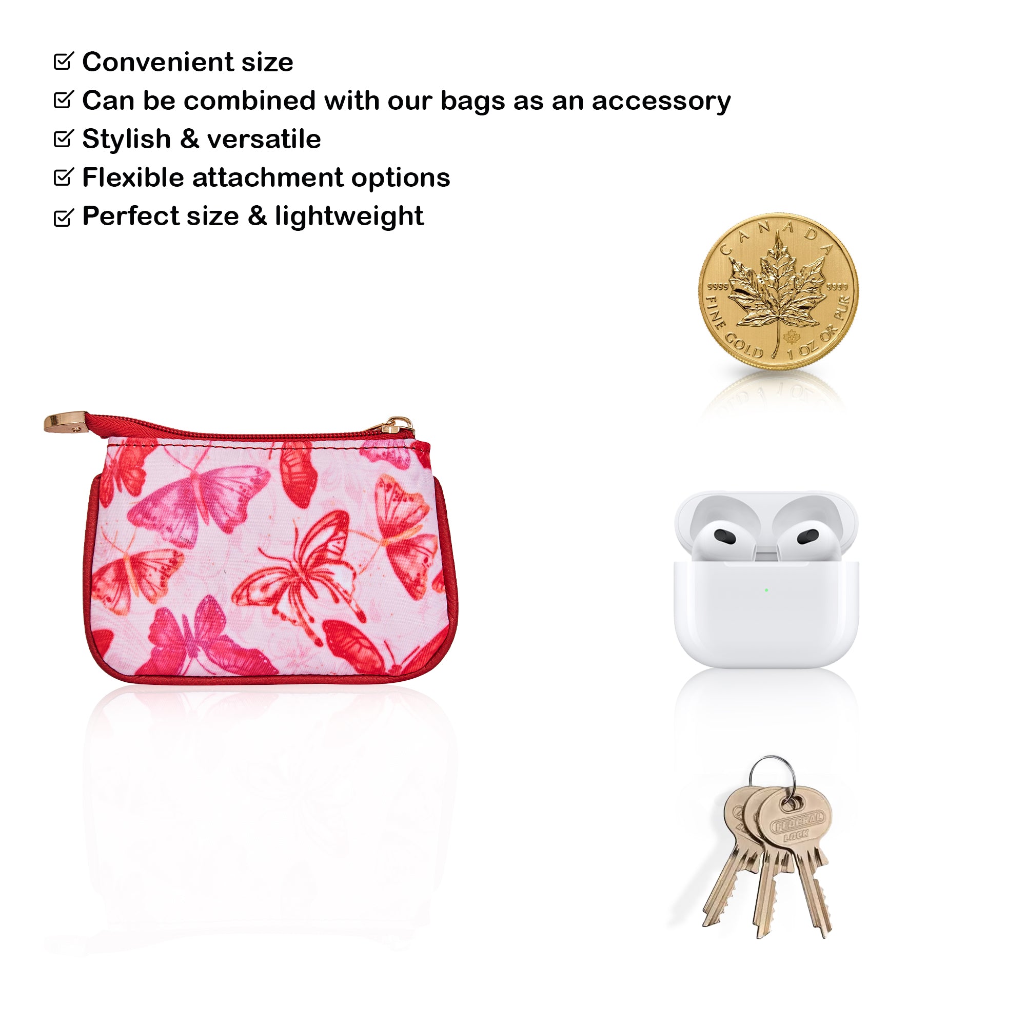 Practical Coin Pouch for Women with Leather Features