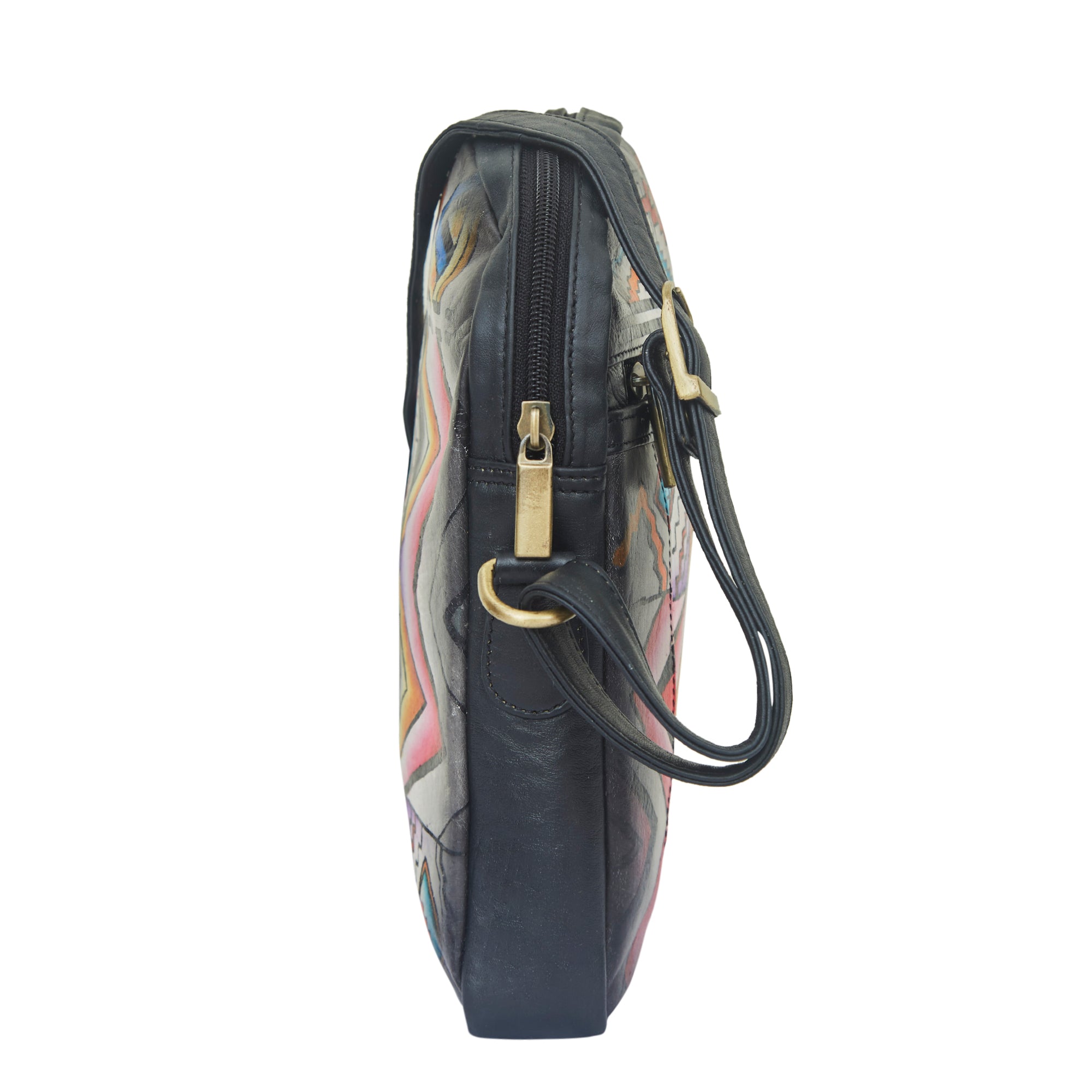 Handpainted Artistic Crossbody Bag - Unique and to the point