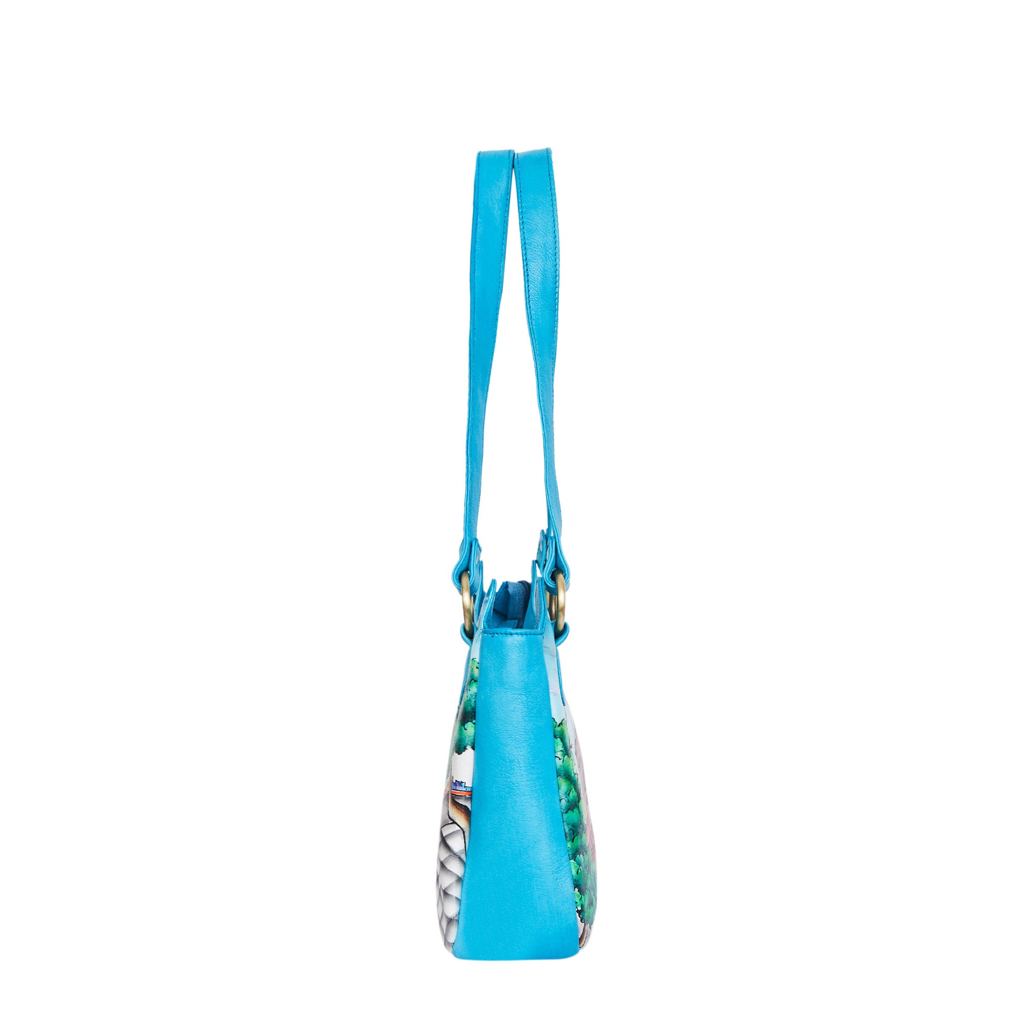Kolkata-Themed Handpainted Leather Shoulder Bag